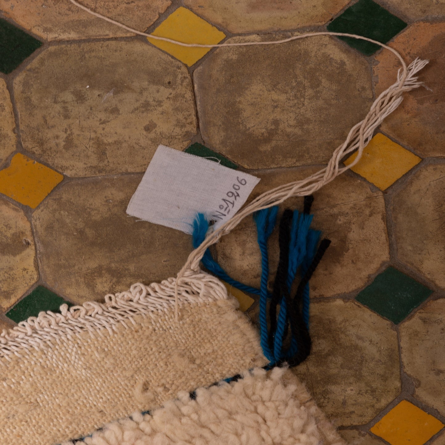 Mini Azilal Moroccan Rug - Bohemian Wall Hanging or Floor Mat - 80% Wool 20% Cotton - Abstract Handwoven Berber Textile