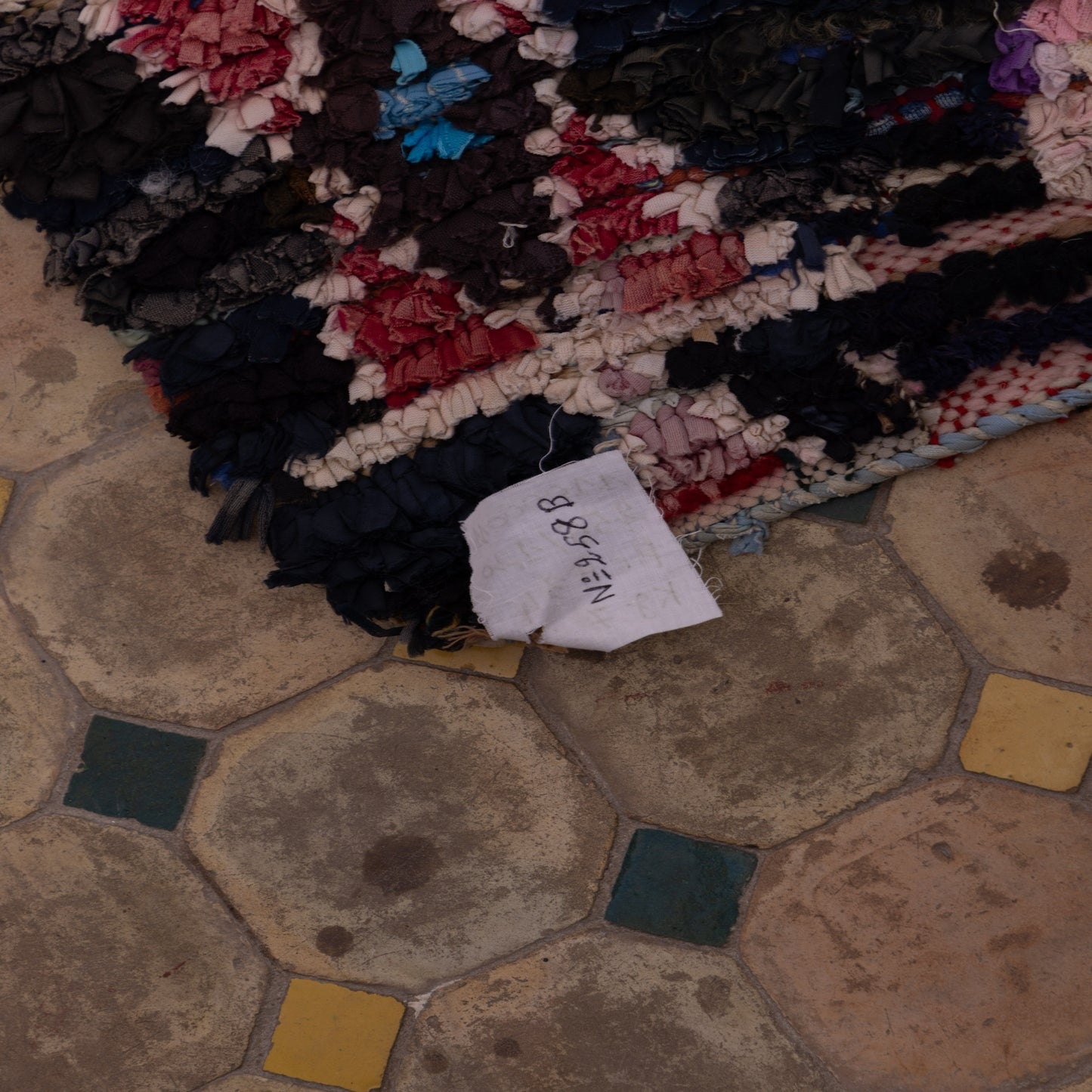 Vintage Moroccan Boucherouite Rug – Handwoven Tribal Berber Carpet – Unique Folk Art Textile