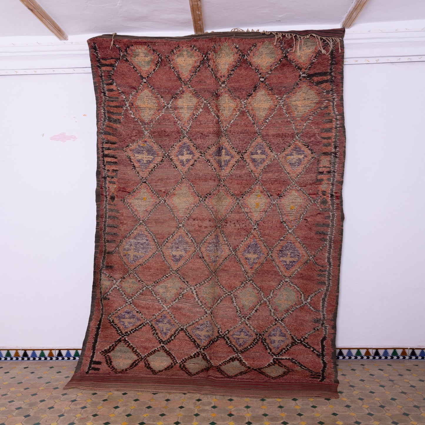 Vintage Moroccan Talsint Rug | Handwoven Berber Wool Carpet ; 12,63 ft / 6,40 ft 