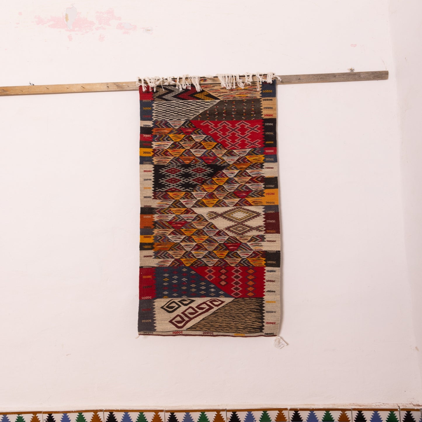 Moroccan Corridor Rug - Handwoven Runner - Tribal Patchwork Design