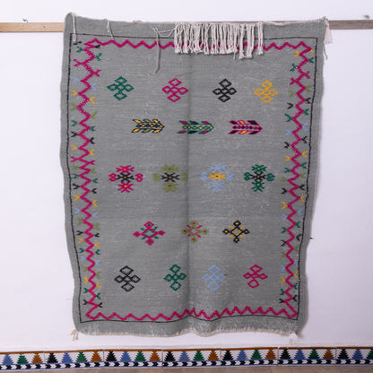 Handwoven Moroccan Akhnif Rug – Vibrant Berber Wool & Cotton Carpet