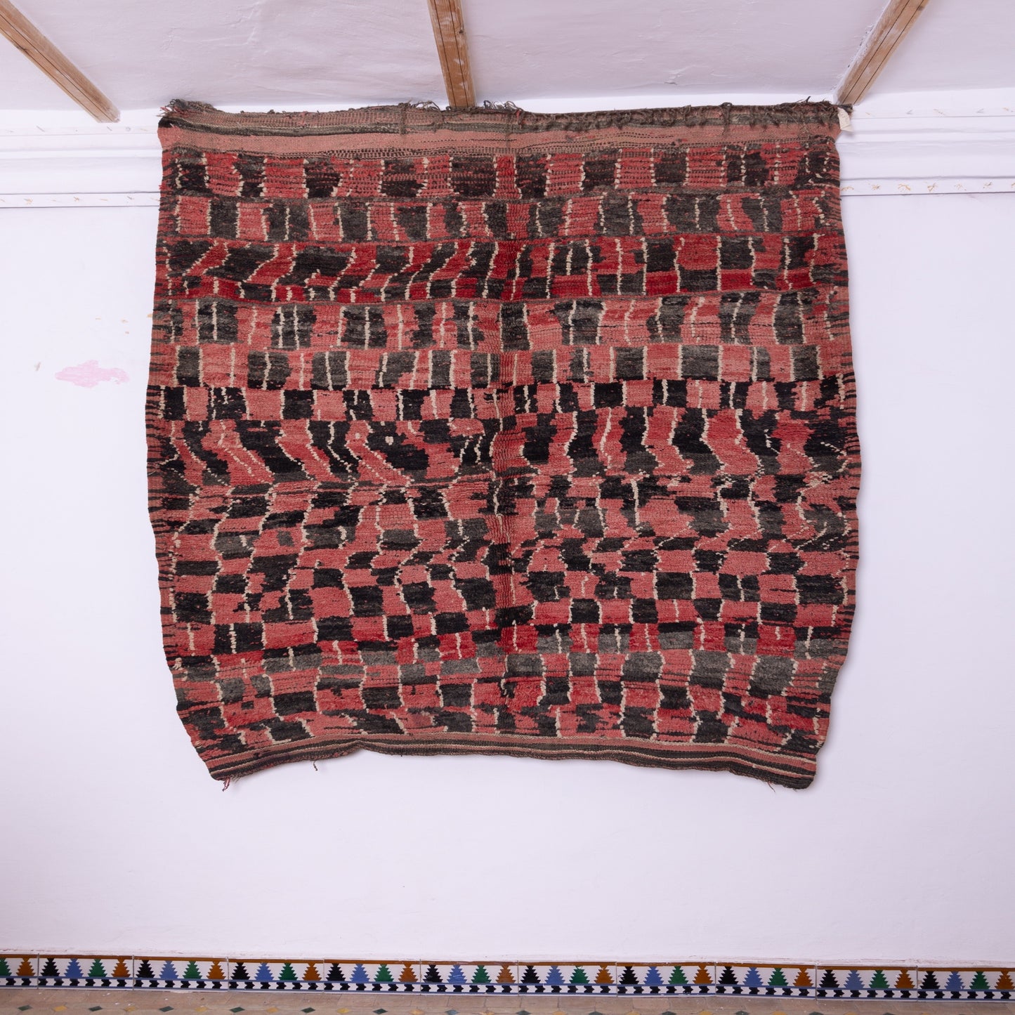 Vintage Moroccan Boujad Rug | Handwoven Berber Wool Carpet ; 8,20 ft / 6,56 ft