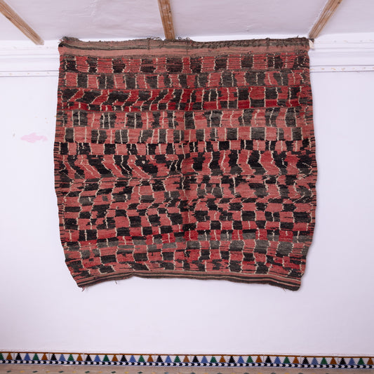 Vintage Moroccan Boujad Rug - Handwoven Berber Wool Carpet