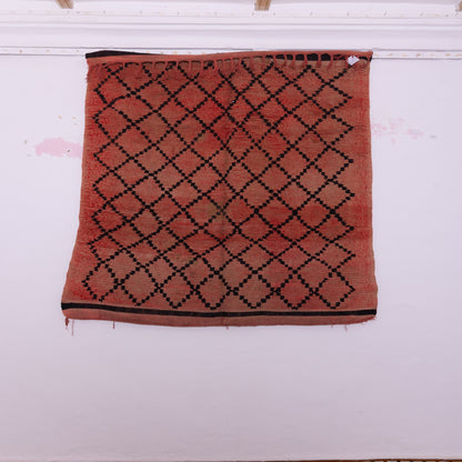 Vintage Moroccan Beni Ourain Rug – Handwoven Wool Diamond Lattice Carpet