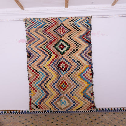 Zigzag Spirit  – Colorful Moroccan azilale Runner with Diamond Motif
