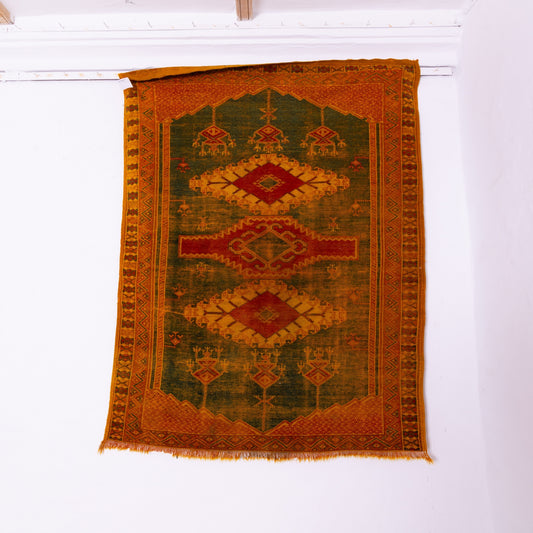 Vintage Moroccan Taznakht Rug - 100% Wool Handwoven Berber Carpet - Authentic Tribal Home Decor