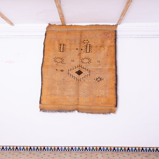 Vintage Moroccan Rehamna Rug – Handwoven Wool Tribal Elegance