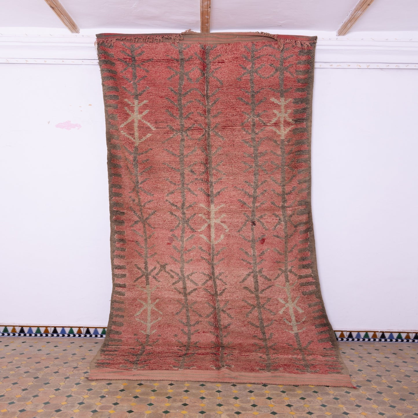 Vintage Moroccan Talsint Rug | Tribal Berber Wool Carpet ;13,78 ft / 5,74 ft 