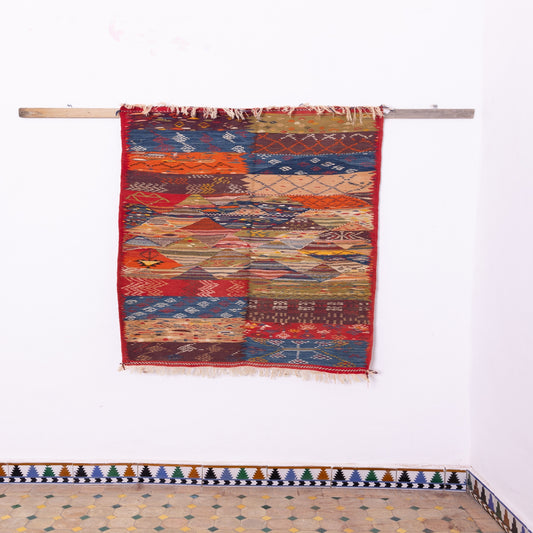 Vibrant Moroccan Akhnif Rug – Handwoven Berber Art