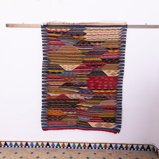 Authentic Moroccan Akhnif Rug – Handwoven Geometric Beauty