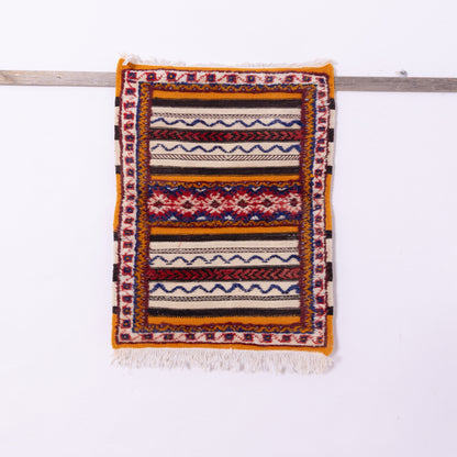 Handwoven Moroccan Akhnif Rug – Amazigh Berber Flatweave ; 4,92 ft / 1,97 ft