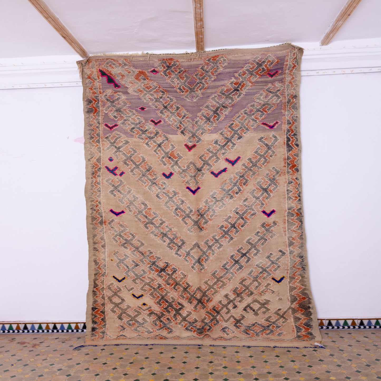 Vintage Moroccan Talsint Rug | Handwoven Berber Wool Carpet ; 11,81 ft / 6,56 ft