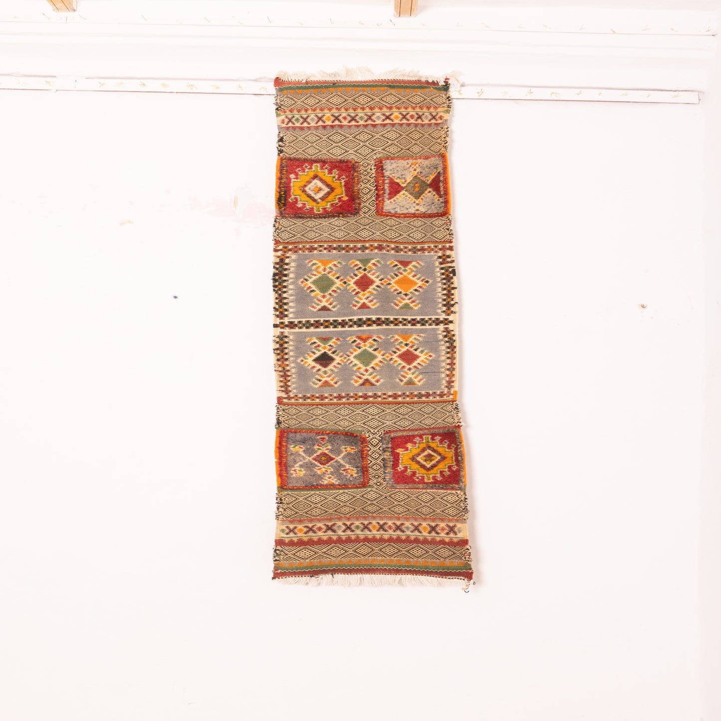 Moroccan Corridor Rug - Handwoven Runner - Tribal Patchwork Panel Design