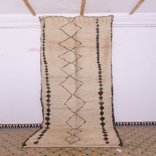 Vintage Moroccan Beni Ourain Wool Rug – Authentic Berber Minimalist Carpet