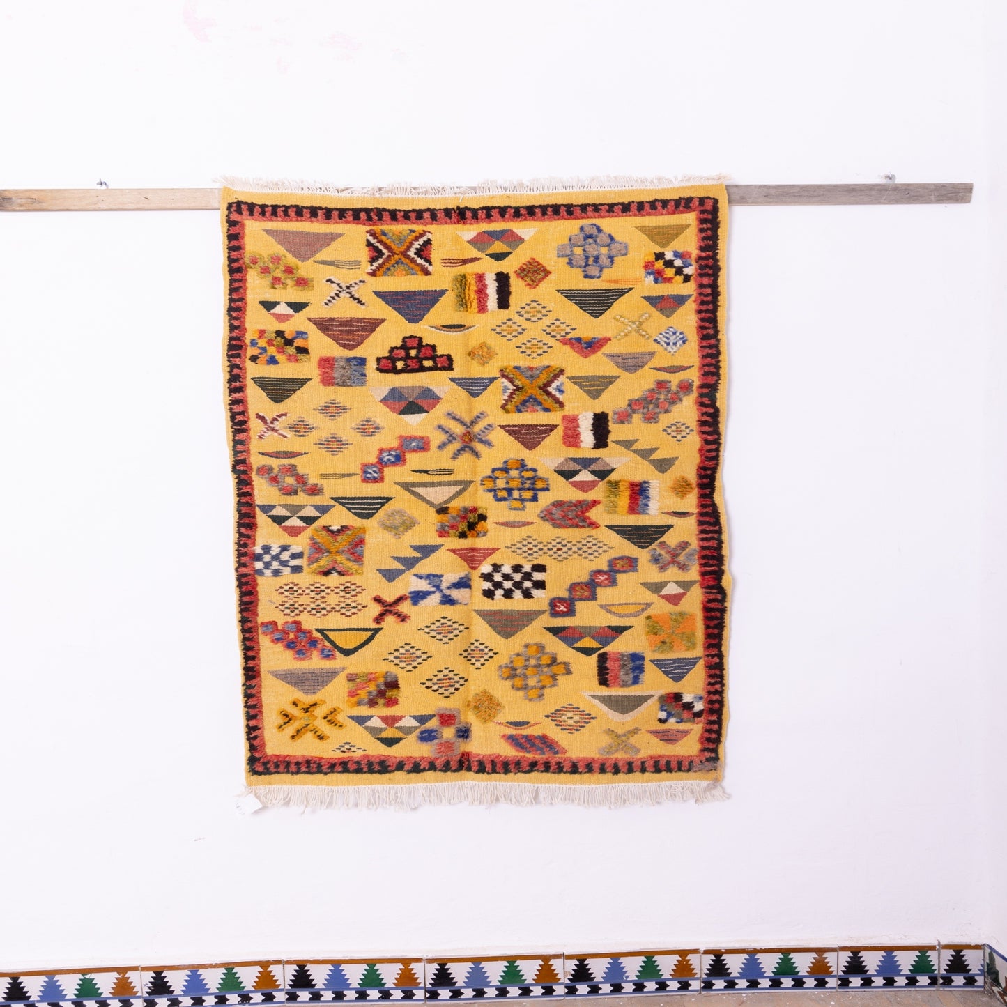 Authentic Moroccan Akhnif Rug – Handwoven Wool & Cotton Berber Carpet ; 4,92 ft / 3,12 ft