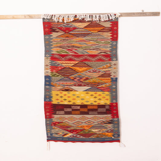 100% Wool Moroccan Corridor Rug - Handwoven Runner - Modern Berber Style