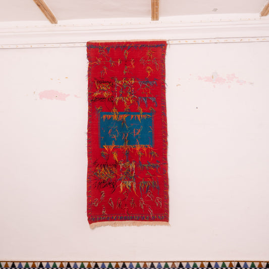 Moroccan Corridor Rug - Abstract Tribal Runner - Handwoven Statement Piece