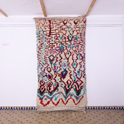 Vintage Talsint Moroccan Rug | Vibrant Handwoven Wool Berber Carpet ; 10,83 ft / 4,27 ft