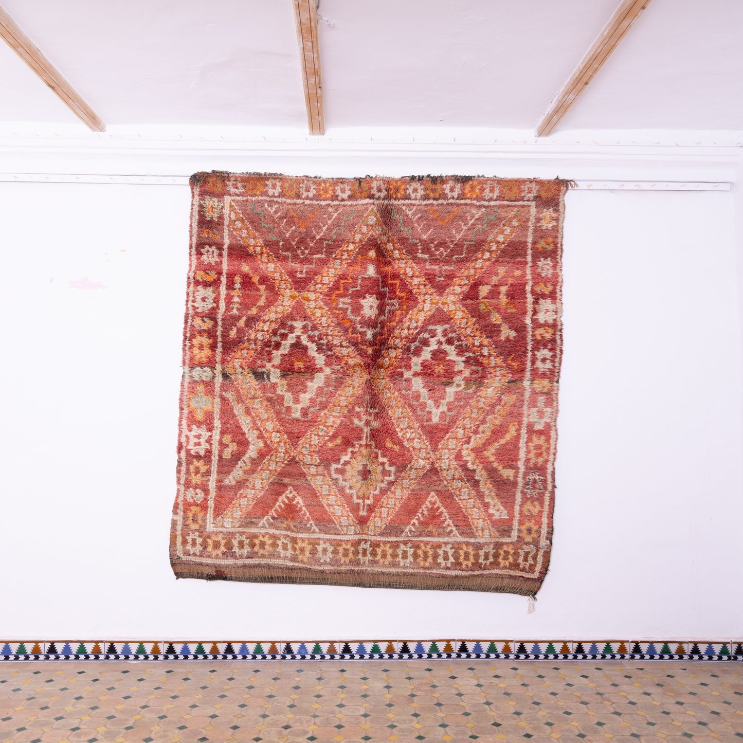 Vintage Moroccan Boujad Rug – Handmade Wool Berber Carpet