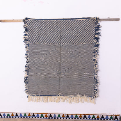 Handwoven Moroccan Akhnif Rug – Modern Berber Geometric Wool Weave ; 5,41 ft / 3,77 ft