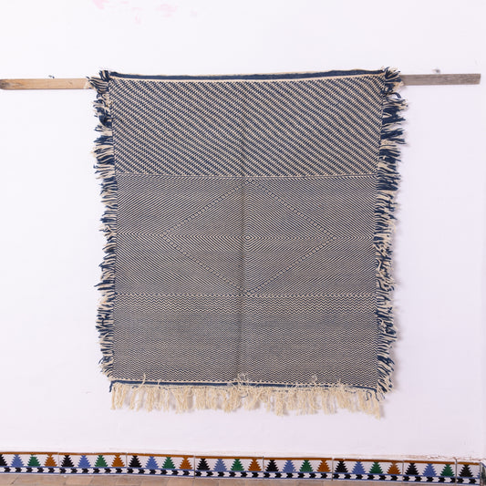 Handwoven Moroccan Akhnif Rug – Modern Berber Geometric Wool Weave