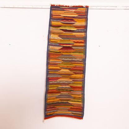 Moroccan Corridor Rug - Handwoven Runner - Vibrant Berber Geometry