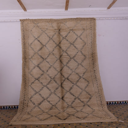 Large Vintage Moroccan Beni Ourain Rug | Authentic Handwoven Wool Carpet ; 12,30 ft  / 6,56 ft