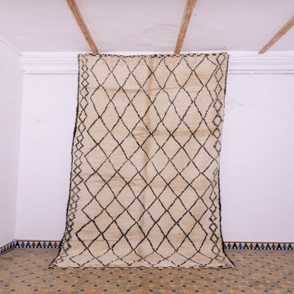 Authentic Moroccan Beni Ourain Rug – Handwoven Berber Wool Carpet ; 12,80 ft / 6,40 ft