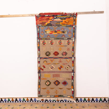 Moroccan Corridor Rug  - Handwoven Runner - Artisan Symbolic Motif