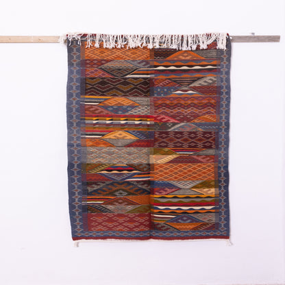 Authentic Handwoven Moroccan Akhnif Rug – Vintage Berber Wool Tapestry ; 5,25 ft / 3,12 ft