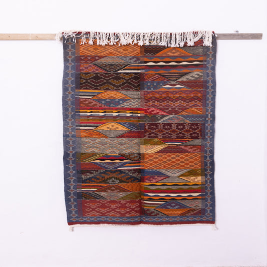 Authentic Handwoven Moroccan Akhnif Rug – Vintage Berber Wool Tapestry