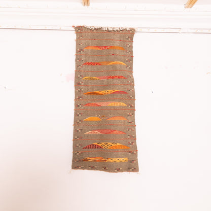 Moroccan Corridor Rug - Handwoven Runner - Earth Tones with Dune Motif