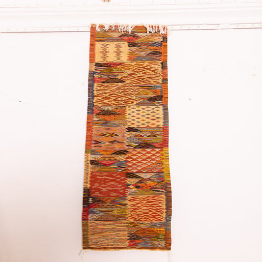 Moroccan Corridor Rug - Multicolor Handwoven Runner - Berber Tribal Patchwork