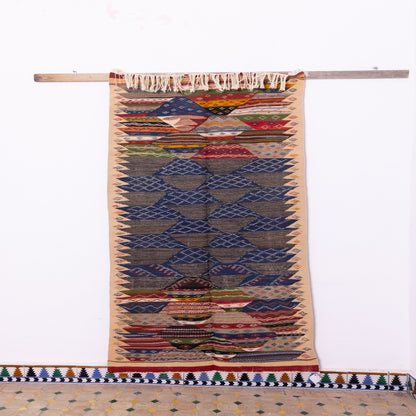Authentic Handwoven Moroccan Akhnif Rug – A One-of-a-Kind Bohemian Masterpiece  ; 6,56 ft / 3,28 ft
