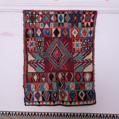 Desert Jewel” – Vintage Moroccan azilale Rug with Tribal Diamond Medallion