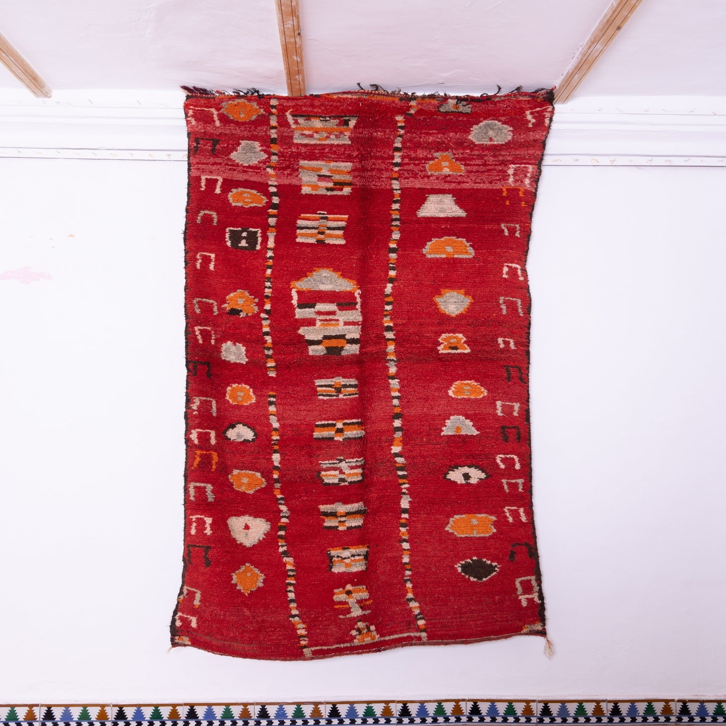 Vintage Moroccan Rehamna Rug – Handwoven Berber Wool Rug ; 9,84 ft /  4,76 ft