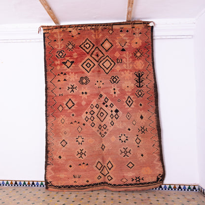 Vintage Moroccan Rehamna Rug – Handwoven Tribal Berber Carpet ; 10,83 ft / 5,58 ft