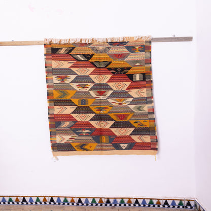 Vintage Moroccan Akhnif Rug – Handmade Berber Wool Carpet 4,76 ft / 3,28 ft