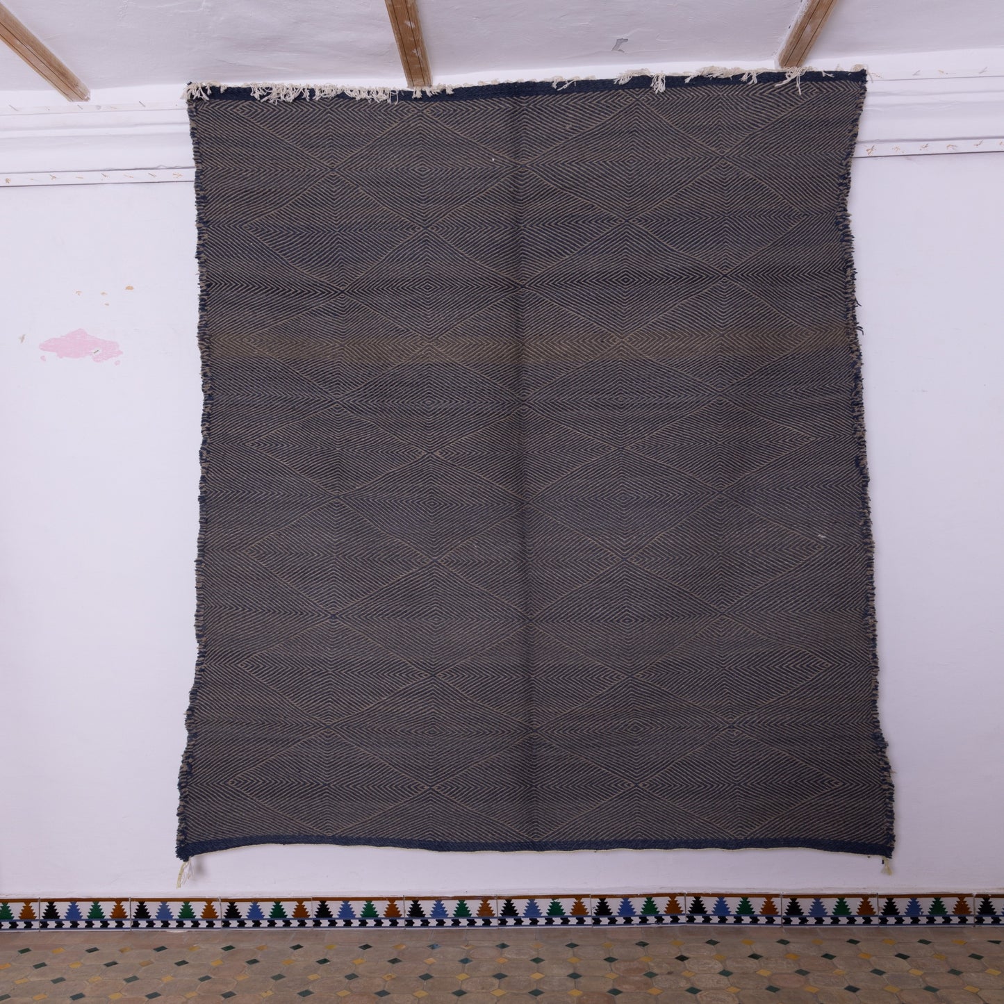 Handwoven Moroccan Akhnif Rug – Artisan Wool & Cotton Carpet ; 9,84 ft / 6,56 ft