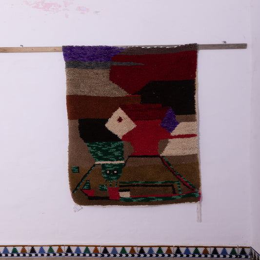 Handmade Boujad Rug – Abstract Moroccan Wool Rug – Bohemian Berber Area Rug – Colorful Handwoven Carpet – Unique Tribal Home Decor