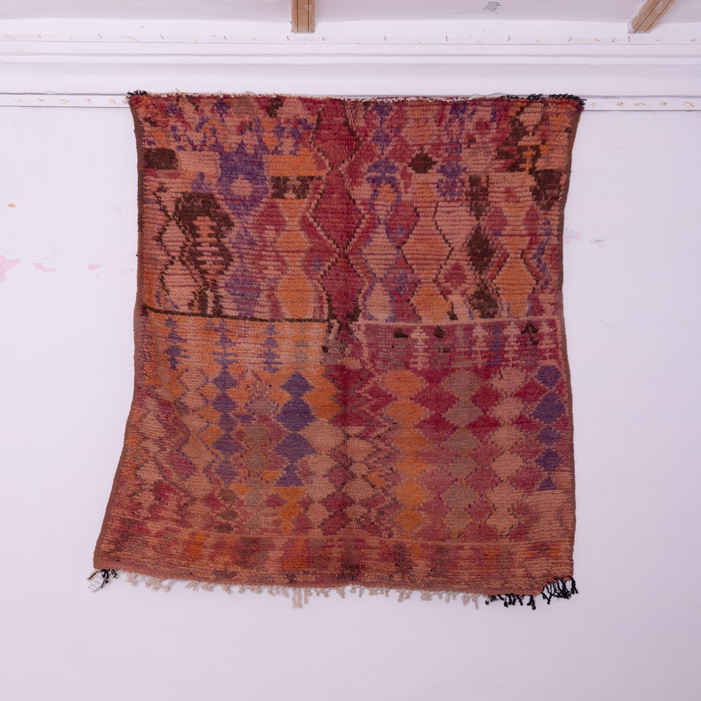 Vintage Moroccan Berber Rug – Handwoven Wool Carpet – Unique Abstract Tribal Design