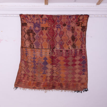 Vintage Moroccan Berber Rug – Handwoven Wool Carpet – Unique Abstract Tribal Design