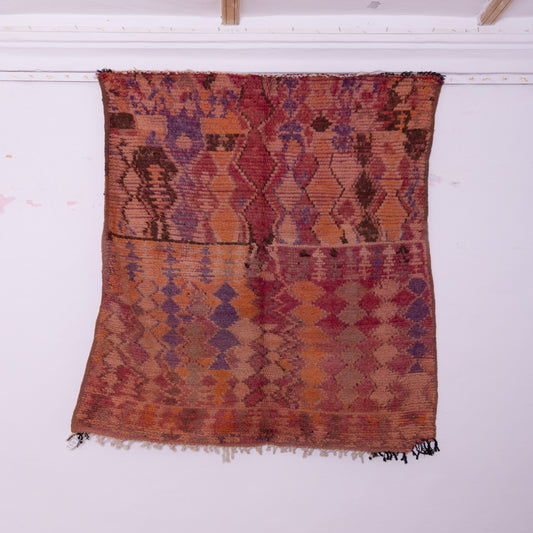 Vintage Moroccan Berber Rug – Handwoven Wool Carpet – Unique Abstract Tribal Design