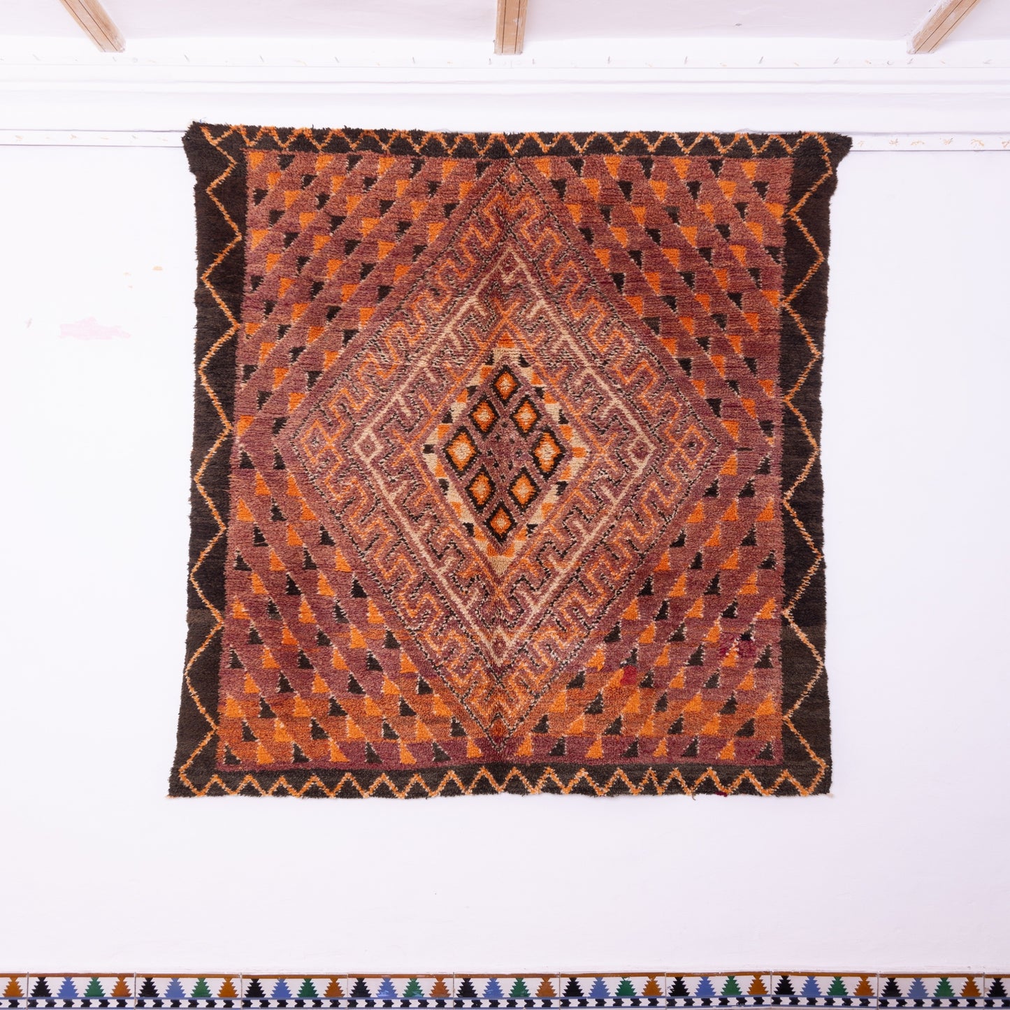 Vintage Moroccan Beni Mguild Rug – Handwoven Wool Berber Carpet