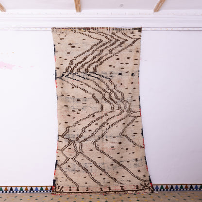 Vintage Azilal Rug - Handwoven Moroccan Wool  One of a Kind Boho Statement