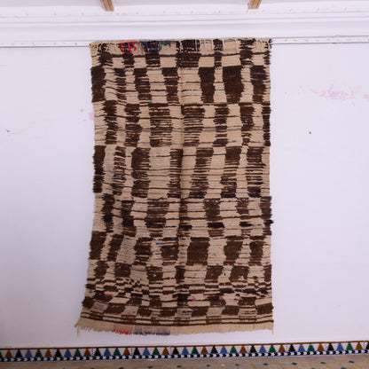 Earth Code” Rug | Handwoven Moroccan Wool in Tribal Brown Geometry
