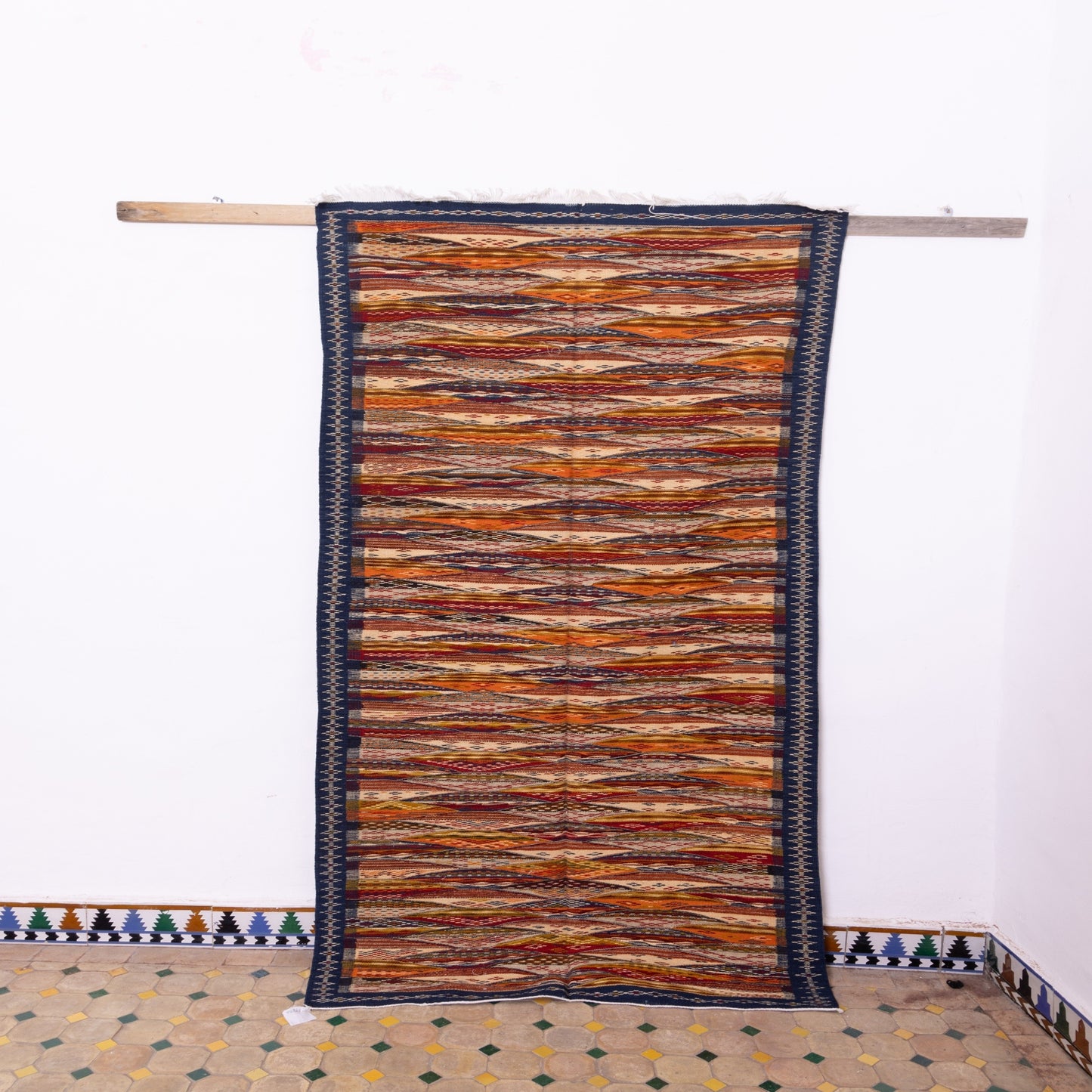 Handmade Moroccan Akhnif Rug – Authentic Berber Wool Carpet ; 7,55 ft / 3,61 ft