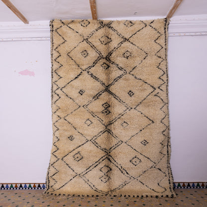 Authentic Moroccan Beni Ourain Rug – Handwoven Wool Berber Carpet – Large Diamond Pattern – Cozy & Timeless Home Decor ;  11,32 ft  / 5,91 ft