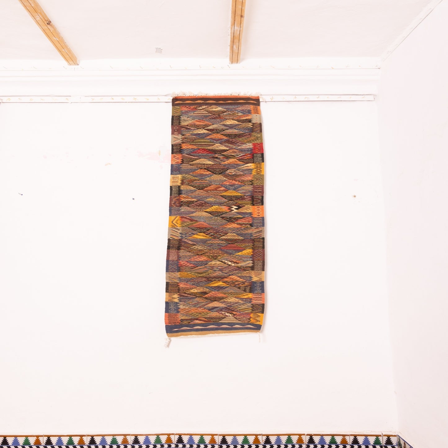 Moroccan Corridor Rug - Handwoven Runner - Tribal Mosaic Design