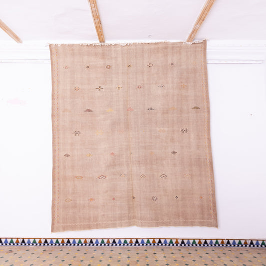 Handwoven Moroccan Akhnif Rug – Elegant Wool & Cotton Berber Carpet